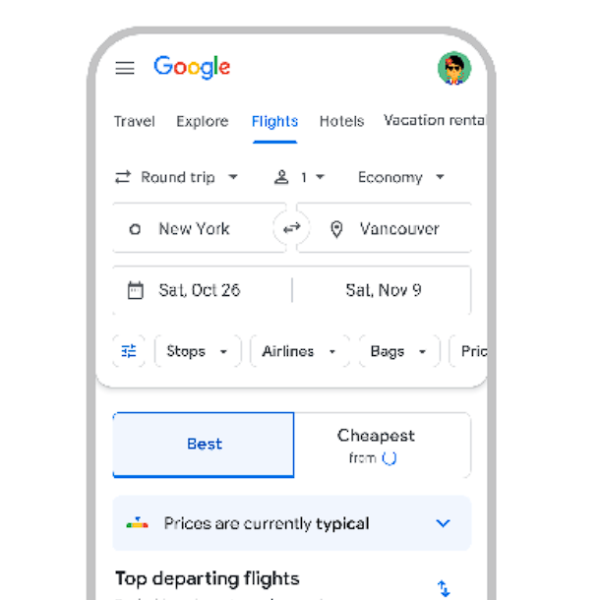 Google推出新功能，帮助用户轻松找到最低机票价格