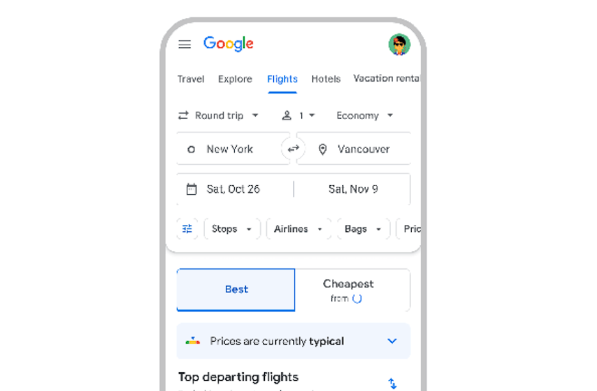 Google推出新功能，帮助用户轻松找到最低机票价格